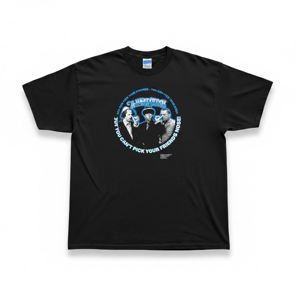 Gildan The Three Stooges‎ T-Shirt Mens XL Black Good Graphic Tee Paint Splatters
